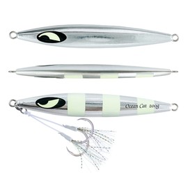 Ocean Cat - Ganchos planos para pesca de caída lenta (5 colores, 5 pesos), Plateado, 5 2/7oz(150g)