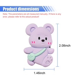 2PCS Cute Bear Car Dashboard Air Vent Trim Clips, Auto Interior Decorative Clip Car Air Freshener Vent Clips, Car Diffuser Air Conditioner Outlet Clips, Funny Presents for Girls Women (Green/Purple)