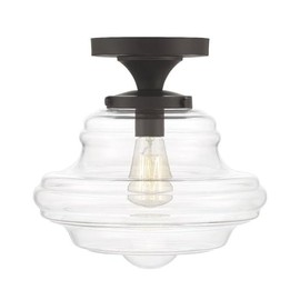 1 Light Semi-Flush Mount in Vintage Style-11.75 Inches Tall and 12 Inches Wide-Oil Rubbed Bronze Finish