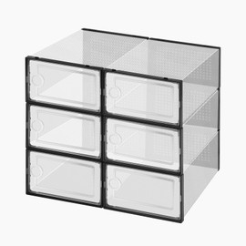 Shoes 12PCS shoe storage box, environmentally friendly transparent stackable shoe cabinet, easy storage and space-saving shoe rack shoe container