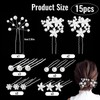 dcas Pack of 15 Wedding Hair Pins with Pearls and