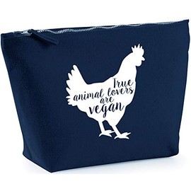 Hippowarehouse True animal lovers are vegan chicken printed make up cosmetic wash bag 18x19x9cm