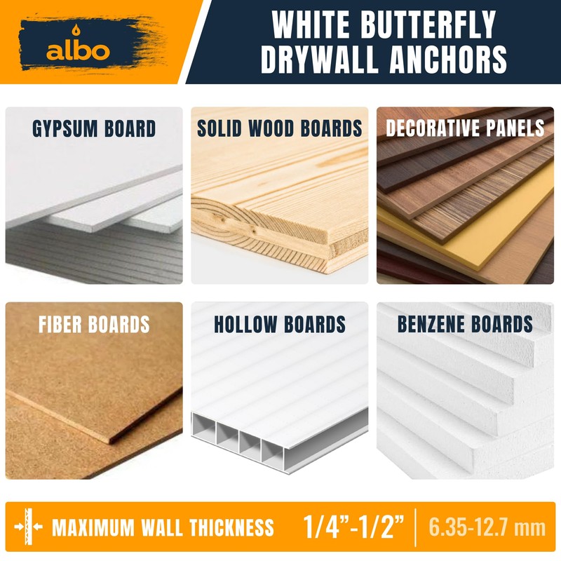 ALBO Drywall Anchor Kit Hollow Wall with Screws 50 pcs.