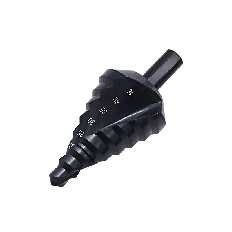 Mengshen HSS Step Drill Bit Set 10-45mm Spiral Flute, Triangle