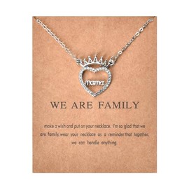 Mom Pendant Necklace for Women Mom Gifts from Daughters Sons Mama Mothers Day Gifts for Mom Birthday Gift Ideas Mother Wedding Day Gifts for Mom Mommy Accessories Crystal Diamond Necklaces for Mom