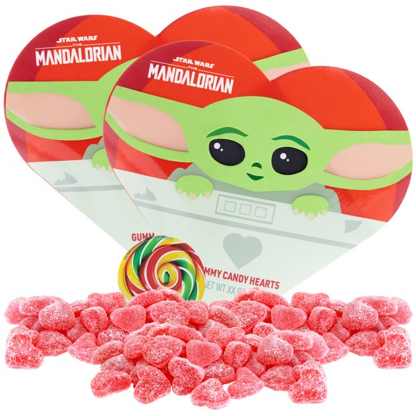 Valentine’s Day Mandalorian Grogu Heart Shaped Paper Box with Red