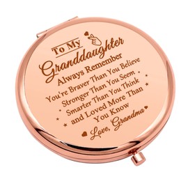 Granddaughter Gifts from Grandma Compact Makeup Mirror for Women Inspirational Gifts for Granddaughter from Grandma Encouragement Gifts Motivational Gifts Folding Makeup Mirror for Teenage Kids