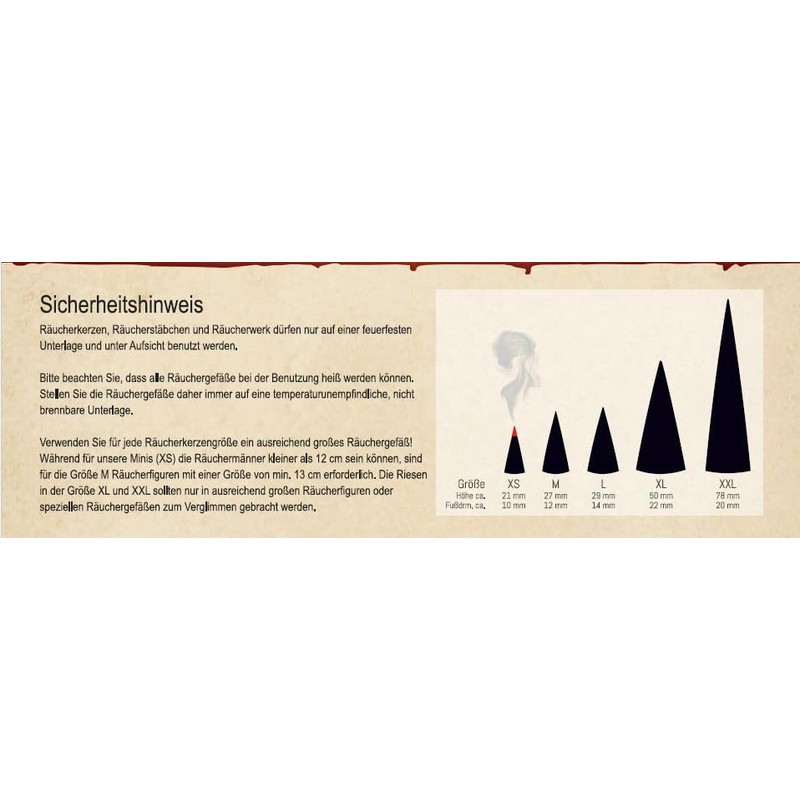 Crottendorfer Aromatic Canles 26 different sizes: Mini's, M, XL, XXL.