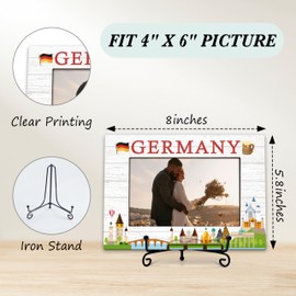 BXVRT Germany Travel Photo Frame Gifts, Wedding Frames For Newlyweds, Germany Vacation Wooden Picture Frame With Stand, Germany Souvenirs Honeymoon Gifts For Couples, Birthday Gifts For Friends -17