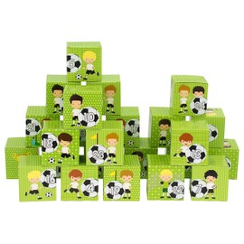 Papierdrachen 24 Advent calendar boxes - green with football players design - for you to craft for yourself - Christmas 2018