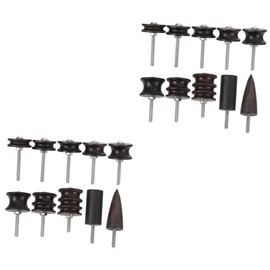 TEHAUX 20pcs Ebony Leather Burnisher Tool for Crafting Polished Burnishing Tools for Leather Finishing for Beginners Professionals
