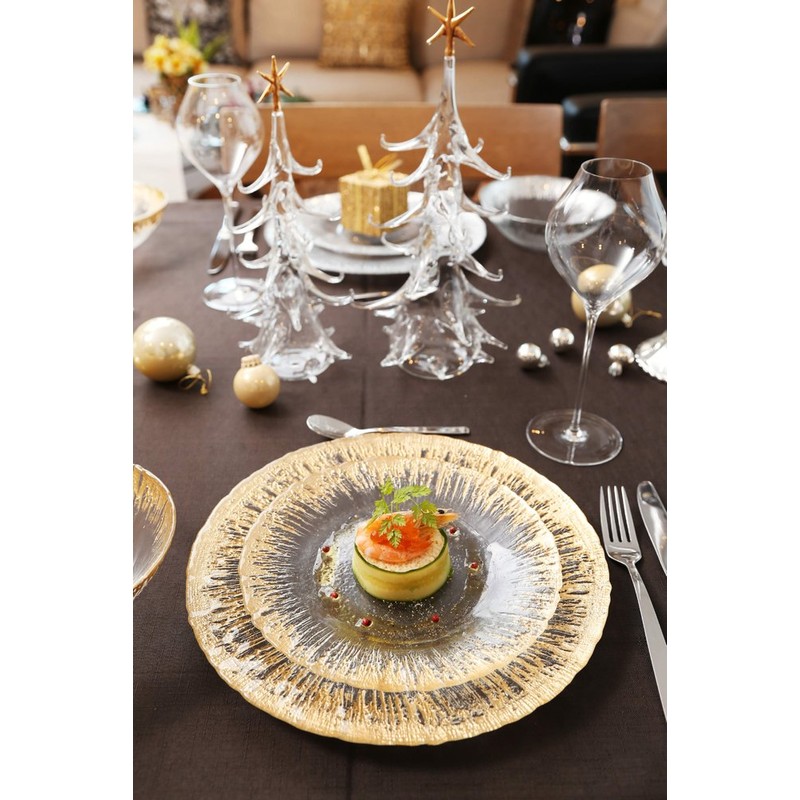 Vetro Felice 349122P Medium Plate Western Tableware Plate, Gold, 8.5