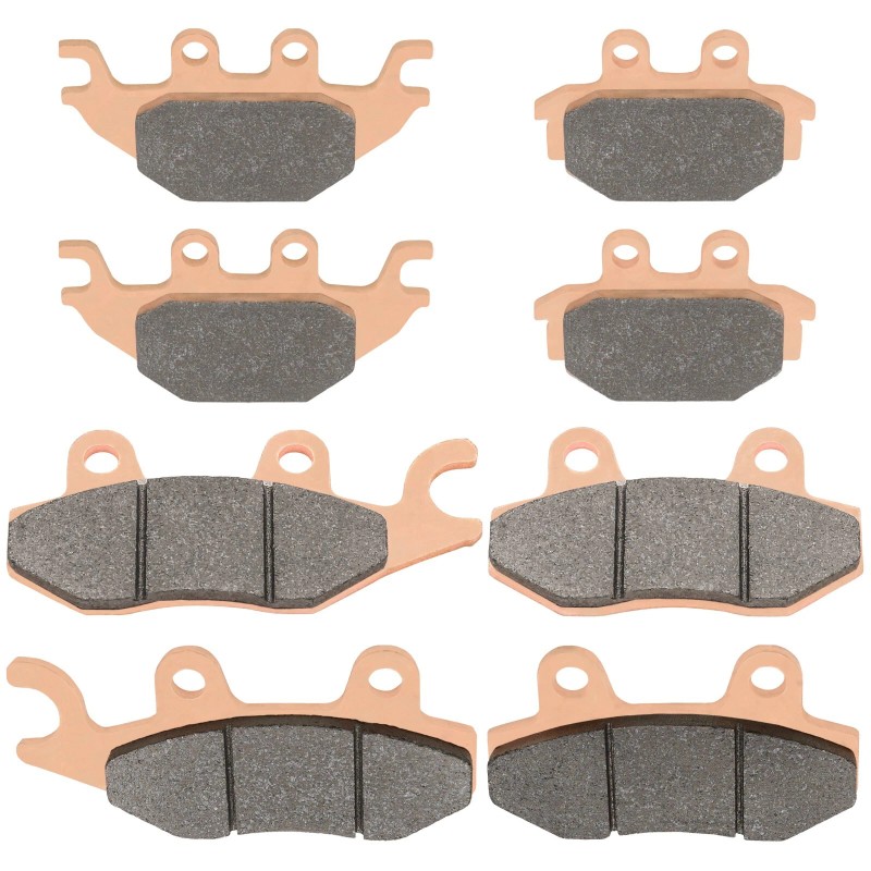 Caltric Front and Rear Brake Pads for Kawasaki Mule Pro-Dx
