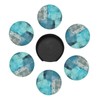 Vibiliyou Set of 6 Round Leather Coasters for Drinks,Featuring a
