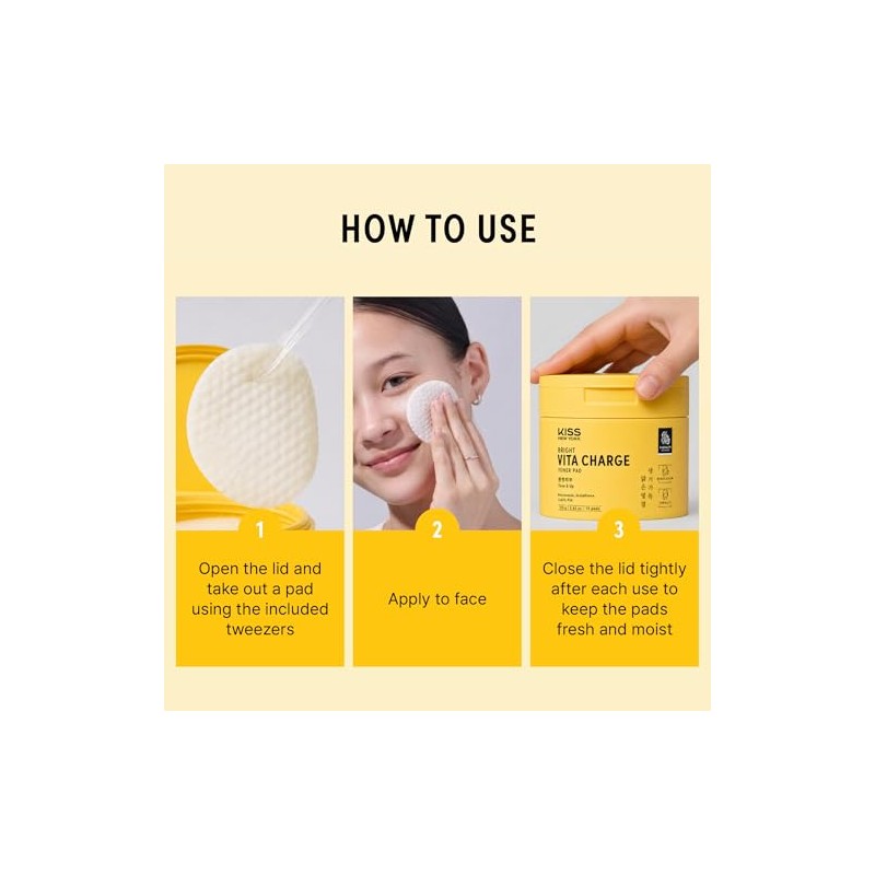 KISS NEW YORK Bright Vita Charge Toner Pads 70 Count