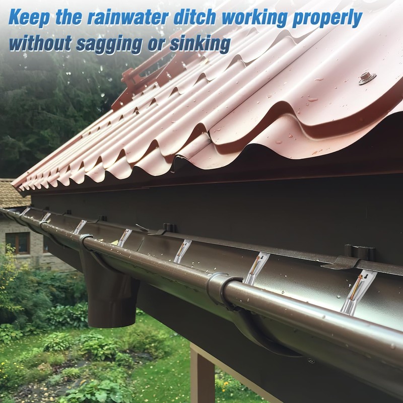 10 Pcs 5 Inch Gutter Hangers with a Pre-Inserted Rust