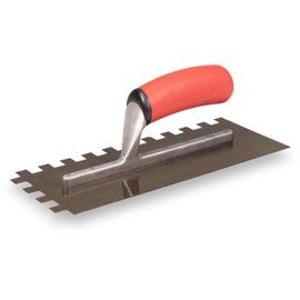 BARWALT Ultrastainless Notched Trowel, Square 1/2 x 1/2 x 1/2 Inch Notches, Stainless Blade Tiling Tools, BWT70956
