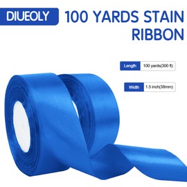 100 Yards 1 1/2 Inch Royal Blue Ribbon Graduation Ribbon Gift Wrap Ribbon Royal Blue Silk Ribbon Silky Polyester Ribbon Shiny Wide Fabric Ribbons for Crafts Money Bouquet Kit Wedding Bow Party Decor