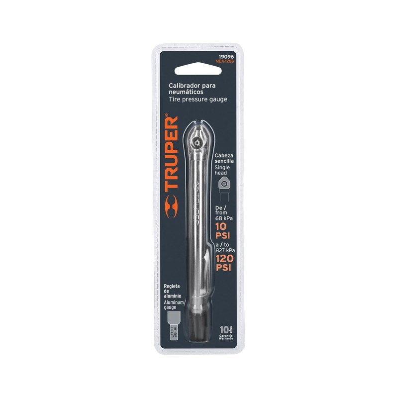 Truper MEA-120S, Calibrador de presión, cabeza sencilla, 13 cm