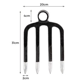 Paiaojia Heavy Duty Forged Eye Hoe Fork,Garden Digging Spading Fork,Cultivator Tiller,Farming Tool, for Digging, Deep Plowing,Sowing,Weeding,Loosening Soil,Planting,Cultivating,Gardening (4-Tine)