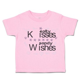 Cute Rascals Toddler T-Shirt Kisses Sandy Wishes Ocean and Beach Cotton Boy & Girl Clothes Funny Tee Soft Pink 18 Months