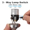 3 Way Lamp Socket Replacement, E26 Threaded Base, Turn Knob