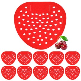 KOBSAINF 10 Packs Urinal Screen Deodorizer, Cherry Scented Urinal Pads with Splash Protection and Deodorization, Urinal Cakes for Men Bathrooms in Home, School, Shopping Mall, Office