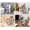 Stainless Steel Toothbrush Holder for Bathroom – 2-Slot Wall-Mounted Organizer