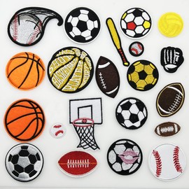 Yayatty Sports Style Iron On Patches Series Ball DIY Sew Decoration Appliques Stickers for Clothing, Backpack, Caps, Repair The Hole Stick