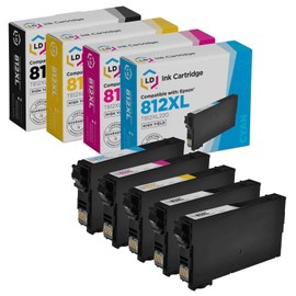 LD Remanufactured Ink Cartridge Replacements for Epson 812XL T812XL High Yield to use with Workforce Pro WF-7820 WF-7840 WF-7310 EC-C7000 (2 Black, 1 Cyan, 1 Magenta, 1 Yellow, 5-Pack)