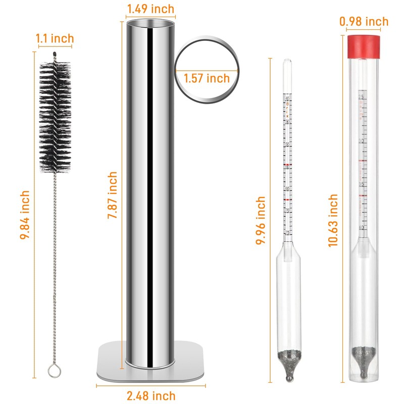 Maple Syrup Hydrometer Test Cup Kit, High Accuracy Hydrometer Maple