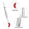 3 x Tweezers with Rubber Tips, Straight and Curved Tip,