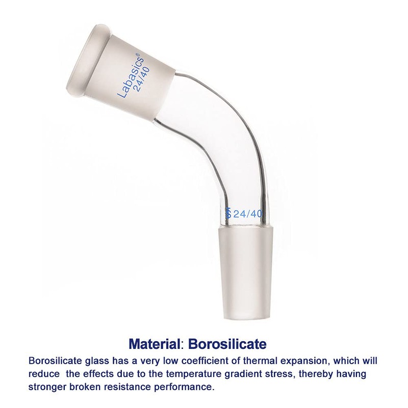 Labasics Distillation Distillator Adapter, Glass Distillator Lab Adapter 105 Bend