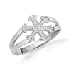 Claddagh Gold .925 Sterling Silver Winter Snowflake Ring - Size