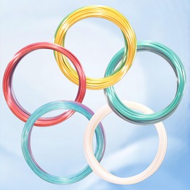 MIKA3D 5 Colors 3D Printing Pen Filament Refill, Each 10m, One Glowing in Dark PLA, One Clear Rainbow PLA, 3 Different Color Silk Rainbow PLA, Total 50m 3D Printer Filament Sample Pack