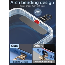 ZXZone Metal Phone Tether Tab, Anti-Scratch, Metal Phone Patch, Universal Cellphone Lanyard Pad for Full Phone Cases, 2 Pieces (TS) (Black)