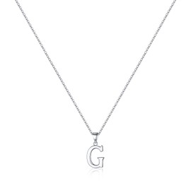 Turandoss S925 Sterling Silver Initial Necklace for Women, Dainty Hypoallergenic Initial Necklace Dainty Letter Alphabet Pendant S925 Sterling Silver Necklace for Women(G)
