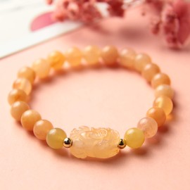 ISHEEP Pixiu Blossom Natural Jade Bracelet Lucky Fortune Calm Anxiety Bracelet | Positivity Gifts | Women’s and Men’s Bracelet with Jewelry Gift Box JADE05
