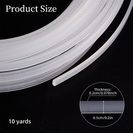letsinstyle 10 Yards PP Boning for Sewing, 5mm Plastic Corset Wedding Boning, Sewing Supplies for Handmade Hats Handbags Wedding Dresses DIY Making