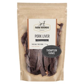 Farm Hounds - Pork Liver - Premium Natural Pork Liver Jerky For Dogs - Made From 100% Humanely Raised Pork - Organ Treats - Great For Training & Treats - No Added Fillers - Made in USA - 4 oz - 2 Pack