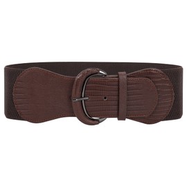 WERFORU Women Stretchy Wide Waist Belt Ladies Fashion Elastic Belts for Dresses Jumpsuit Shirts Coffee