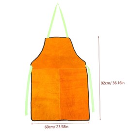 SEWACC Heat Resistant Cowhide Welding Apron Durable Work Bib for Welding Grilling More Protective Design for Safe Workplaces Versatile Use Woodworking Garage Tasks Insulated Fireproof