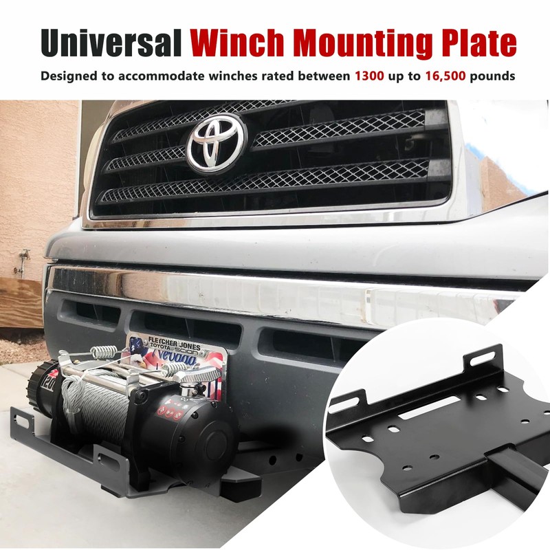 FieryRed Universal 2" Receiver Trailer Hitch Winch Mount Plate, Winch