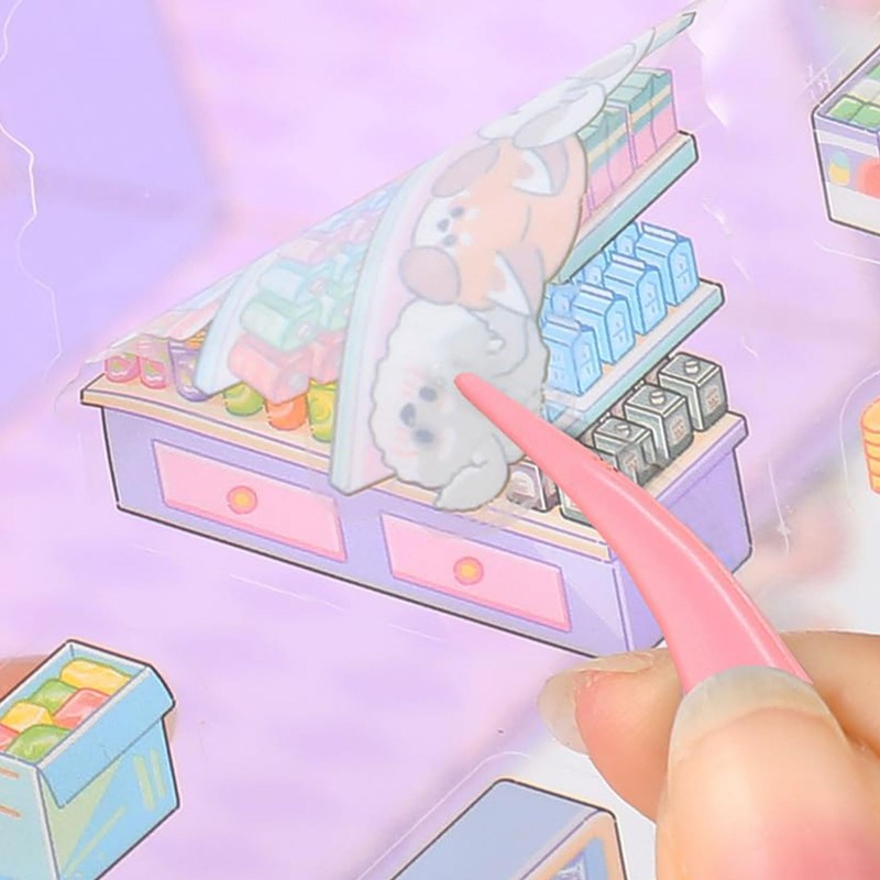 Cosmeria Creative 3D Home Stickers, DIY Stress Relieving Reusable Cartoon