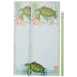 Cape Shore 2 Magnetic Notepads, 1 Magnet Sea Turtle Design