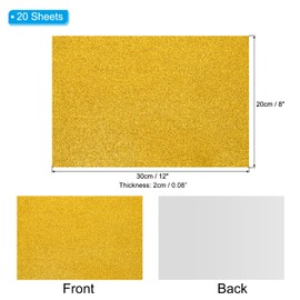 PATIKIL Yellow Shiny EVA Glitter Foam Sheet 11 x 8 Inch 2mm Thick with Back Adhesive Sparkle EVA Glitter Felt for Crafts DIY Project, 20 Pcs