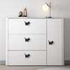 TIANLIN Cat Shaped Furniture Knobs Children, Pack of 3 Black