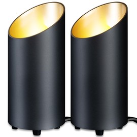 XLGHZOO Uplighting Indoor Floor Can Light, Up Lights with 3000K LED GU10 Bulbs, ETL 5W Floor Spot Lights Indoor for Home Accent Behind Couch Lighting, 5.9 FT Plug Cord & Foot Switch,2 Pack