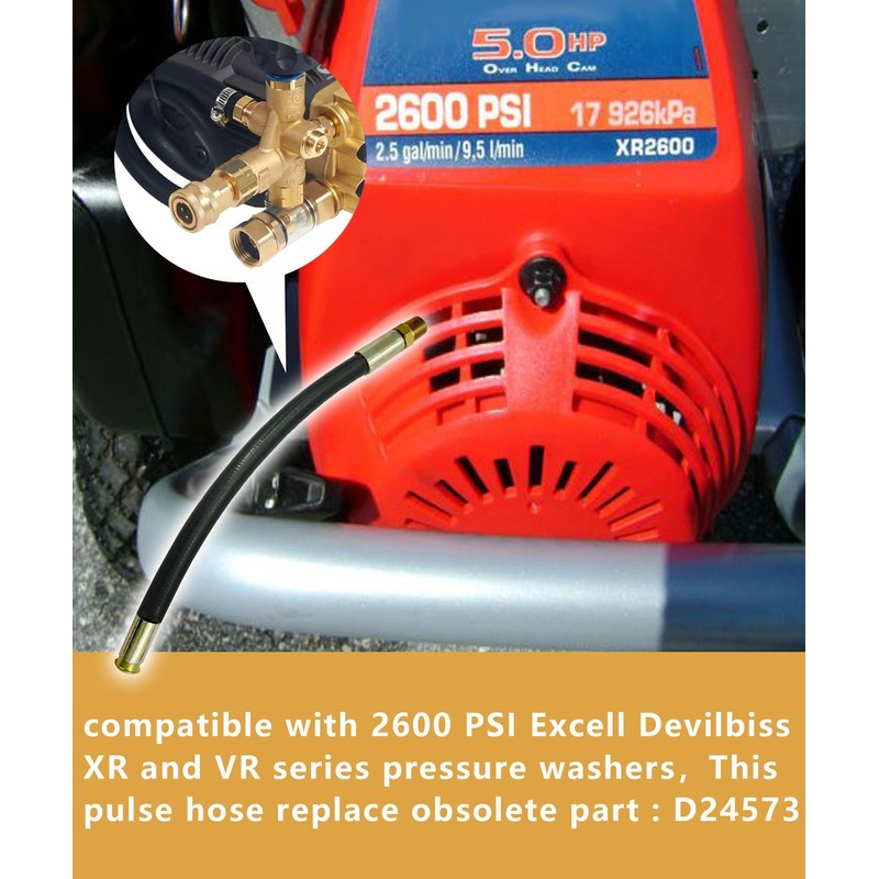 12 inch Power Washer Pulse Hose (3000psi) Compatible With Excell