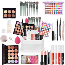 Professional Makeup Set,MKNZOME Make Up Set With Make-up Bag Portable Travel Makeup Kit Birthday Xmas Makeup Gift Set Eyeshadow Palette Foudation Concealer for Women Girls